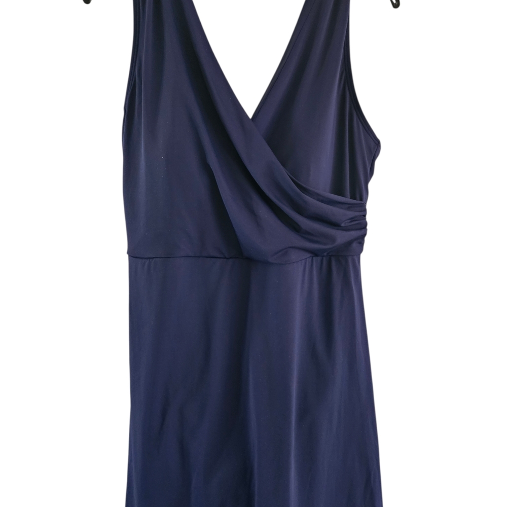 Lands' End Swimsuit Size 16 Blue Tummy Control Faux Surplice Wrap - Picture 12 of 12